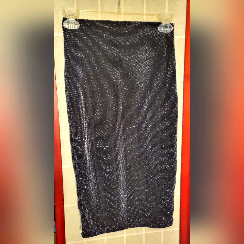 H&M black glitter skirt XS NWT